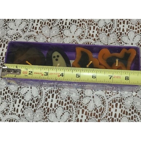Vintage Pumpkin Time Halloween Candles Set of 4 Novelty Bat Cat Pumpkin Ghost - Picture 6 of 7